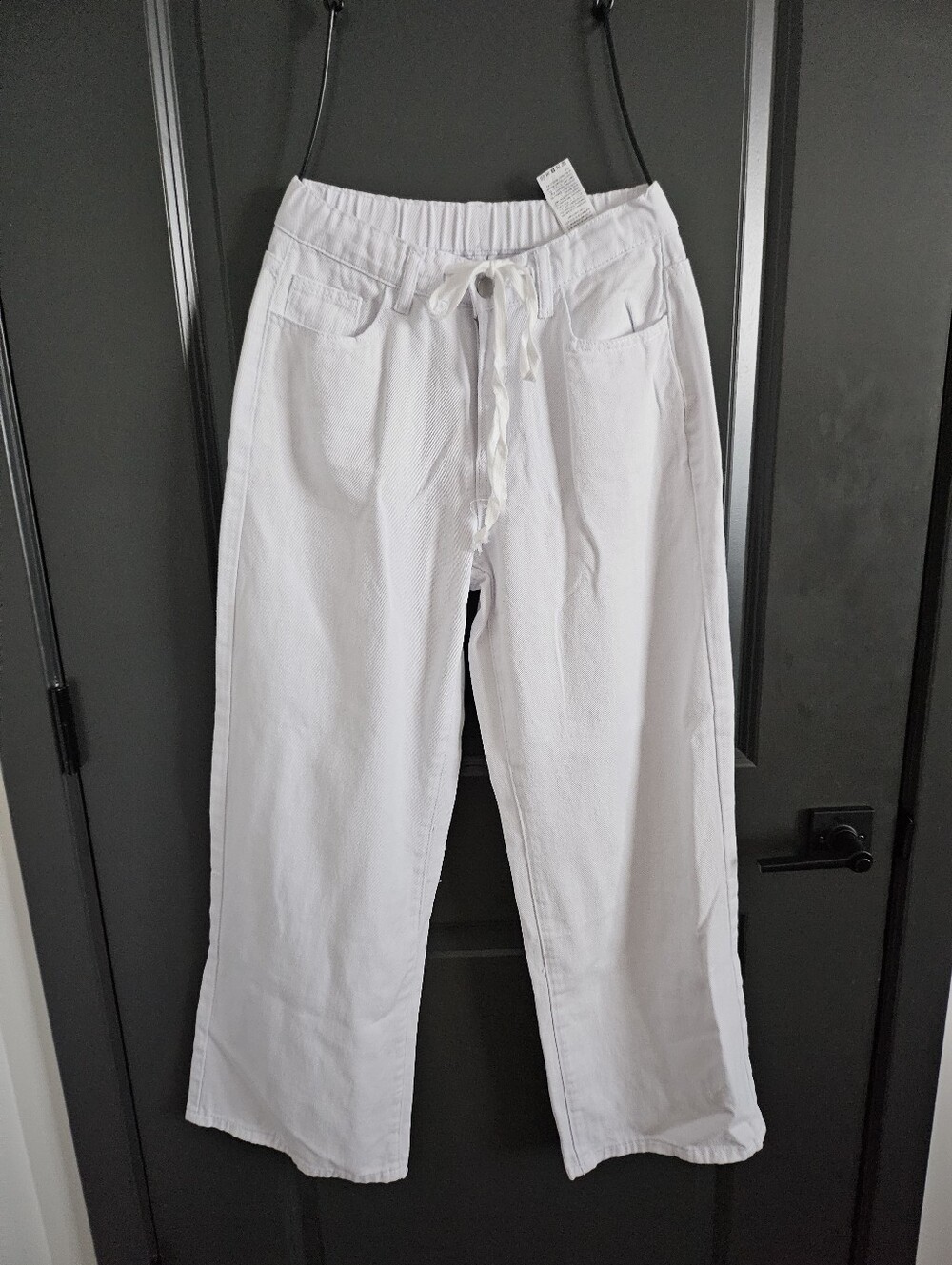 Dtawstring White Jeans
